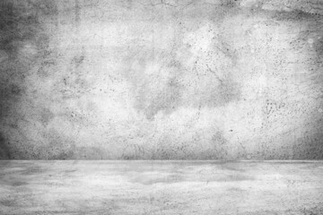 Empty gray concrete floor studio room background