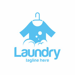 Clothe Laundry Service and Bubble logo design