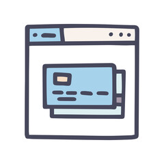 color vector doodle simple icon payment by card