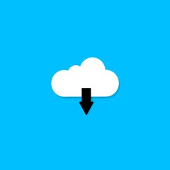Download cloud icon, vector download illustration, cloud computing EPS 10