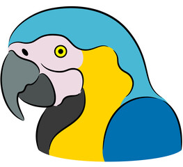 illustration of a cartoon parrot, isolated