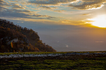 sunset in the mountains
