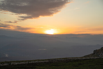 sunset in the mountains