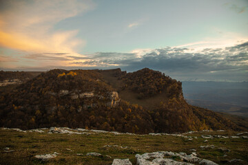 sunset in the mountains
