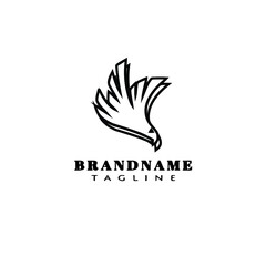 bird logo cartoon icon design shape black isolated vector illustration