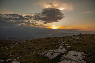 sunset in the mountains