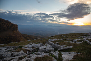 sunset in the mountains