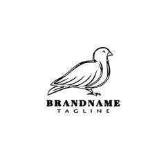 Fototapeta na wymiar bird logo cartoon icon design template black isolated hand drawn illustration