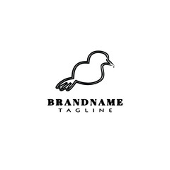 bird logo cartoon icon design template black graphic vector illustration