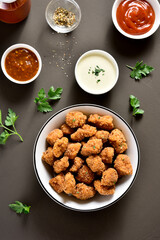 Crispy fried breaded chicken bites