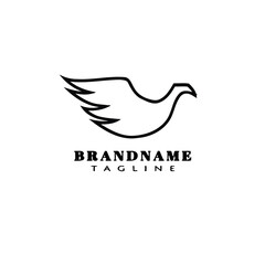 bird logo cartoon icon design template black isolated vector animal