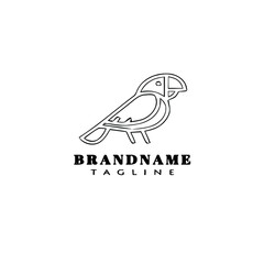 bird logo cartoon icon design template black isolated character illustration