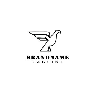 bird logo cartoon icon design template character isolated vector illustration