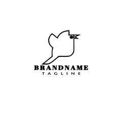 Obraz premium bird logo cartoon icon simple template black isolated vector illustration