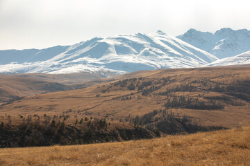 mountains in the snow