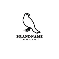 Fototapeta premium bird logo cartoon icon template black isolated vector illustration