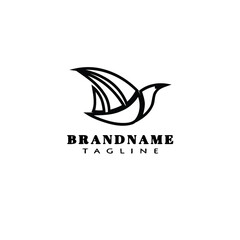 drawing bird logo cartoon icon design template black isolated vector illustration