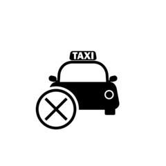 Obraz premium Cancel of ordered taxi icon isolated on white background