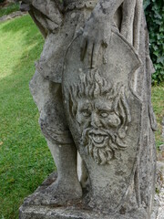 Statue in the gardens of Villa Balbianello, Lake Como, Lombardy, Italy,