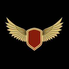 Brand logo design with simple wings for business