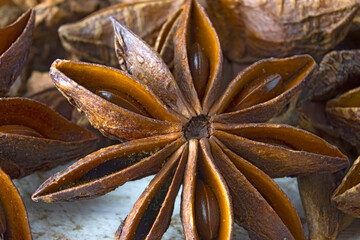 Close-up image of star anise.