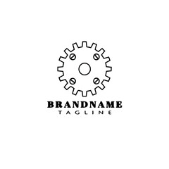 bicycle sprocket cartoon logo icon design template black simple vector illustration
