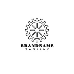 bicycle sprocket cartoon logo icon design template black isolated vector simple
