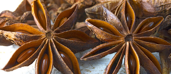 Close-up image of star anise.