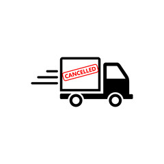 Delivery cancelled icon isolated on white background