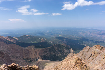 Rocky mountains views from the top of Pikes peak Colorado