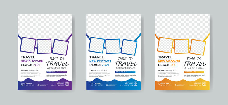 Travel Flyer Template Design Use For Travel Agency Promotion Catalog Design 