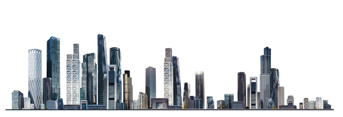 Fototapeta na wymiar Beautiful Modern architecture, skyscrapers, office and residential buildings of the big city. Business concept illustration