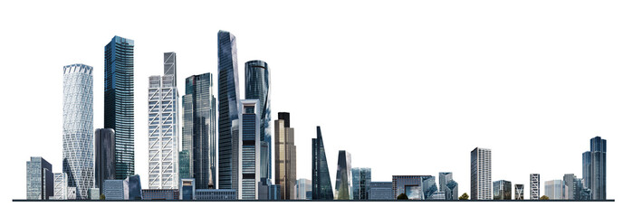 Fototapeta na wymiar Beautiful Modern architecture, skyscrapers, office and residential buildings of the big city. Business concept illustration