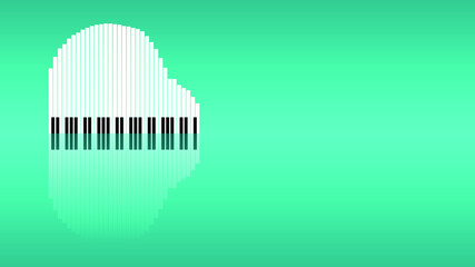 Abstract Piano Keys With Reflect Music Keyboard Instrument With Notes Song Melody Vector Design Style