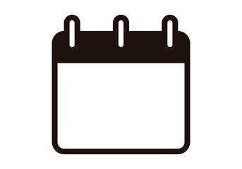 Icono negro de calendario en fondo blanco.