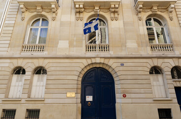 The facade of Quebec Government Office. It located in 16th district of Paris and represents Quebec throughout France. It overseen by Quebec's Ministry of International Relations.