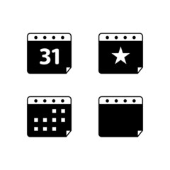 Black calendar icon design collection