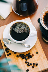 Alternative coffee brewing method, using pour over dripper and paper filter.
