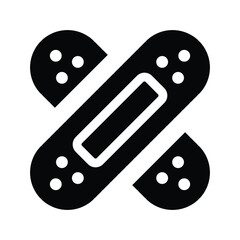 Band aid, bandage icon. Black vector graphics.