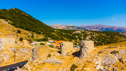 Obraz premium Windmills on Crete island, Greece.