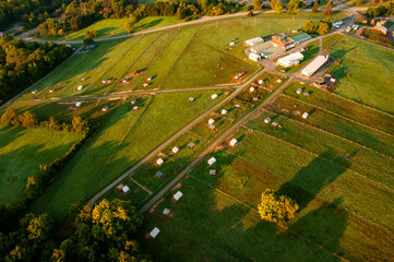 Aerial View of the Farm Land at the School of Agriculture 
