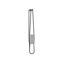Tweezers icon. Vector. Line style.