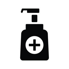 Fototapeta premium Sanitizer, hand, prevention icon. Black vector graphics.