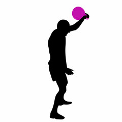 silhouette, athlete, kettlebell, kettlebell, exercise, juggler, stand, performance, sport, kettlebell lifting, kettlebell lifting, highlight, active, sports portrait, model, slim, training, body, man,