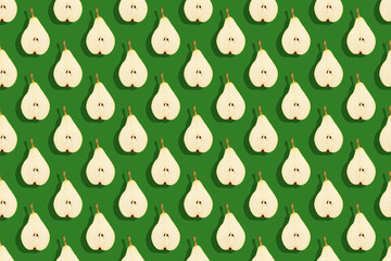 Fototapeta premium pattern of pears on a green background