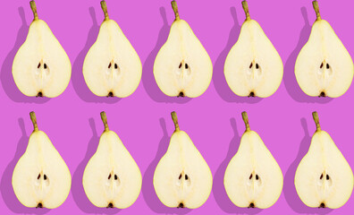 Pear pattern on a rich pink background