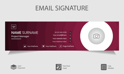 Luxury and Blended Modern Email Signature Vector Template.