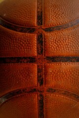 close up of a basketball