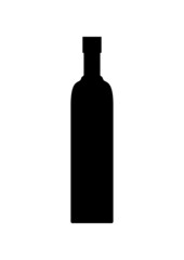 Vodka bottle icon. (Vodka bottle vector silhouette) 