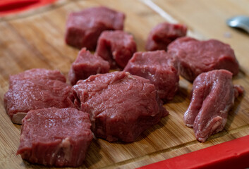 raw meat on a cutting board